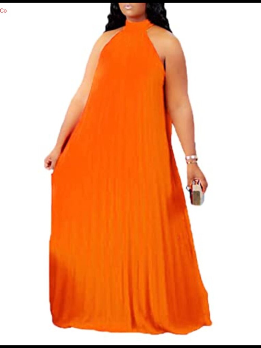 Womens Plus Size Chiffon Maxi Dress Halter A-Line Sleeveless Summer